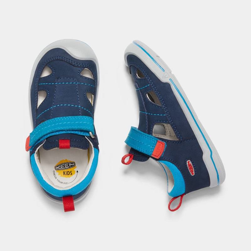 Keen Sprout Fisherman Kids Sandals Navy/Blue Clearance (0547-VZURX)